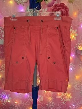 Lucy Coral Drawstring Cargo Shorts